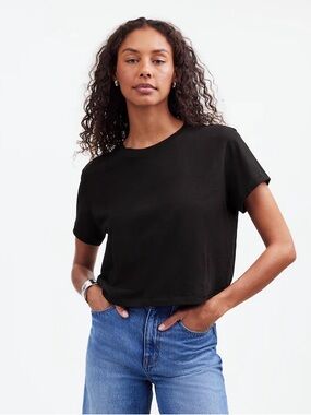 Madewell The Easy Crop Crewneck Tee in Soft Slub